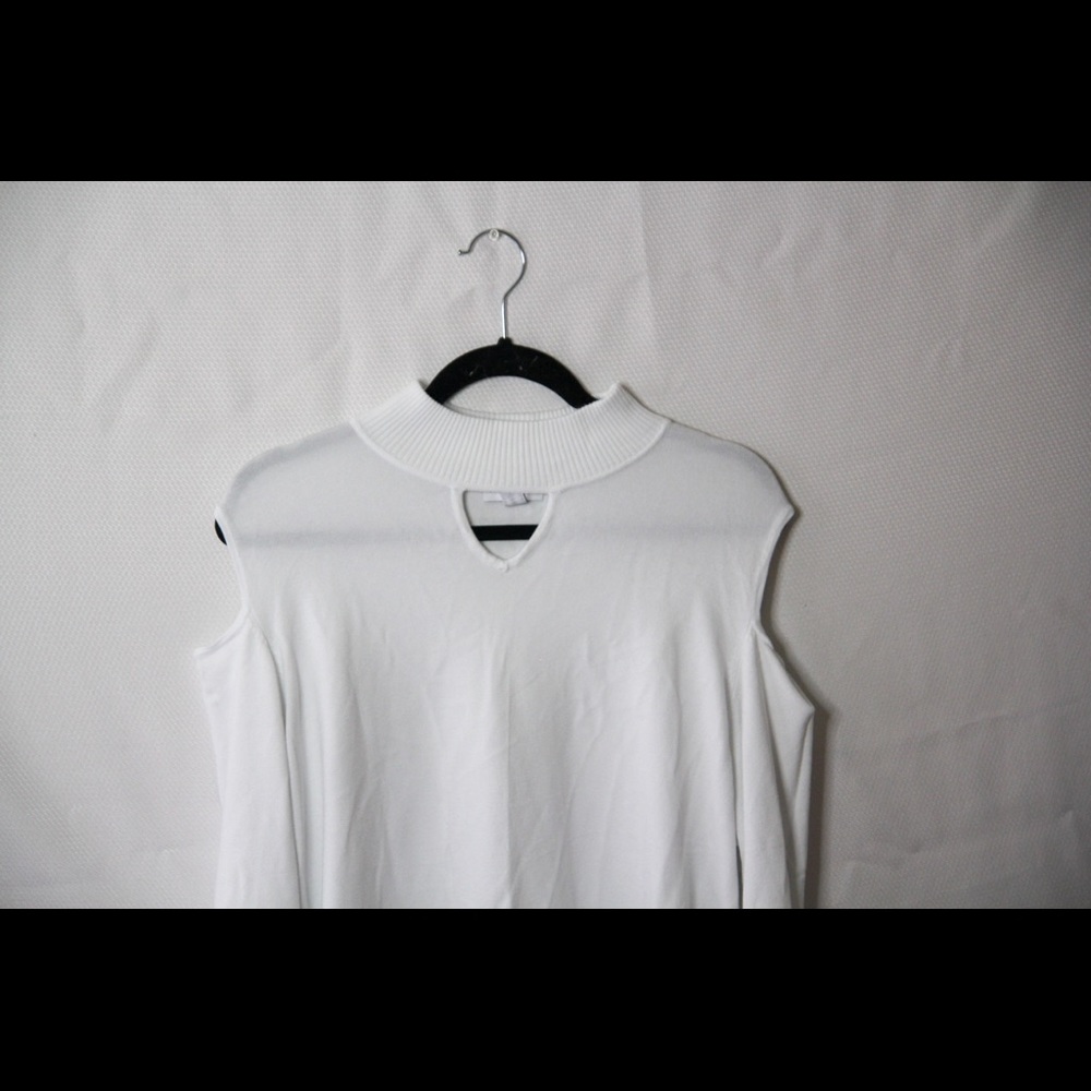 White High Neck Long Sleeve